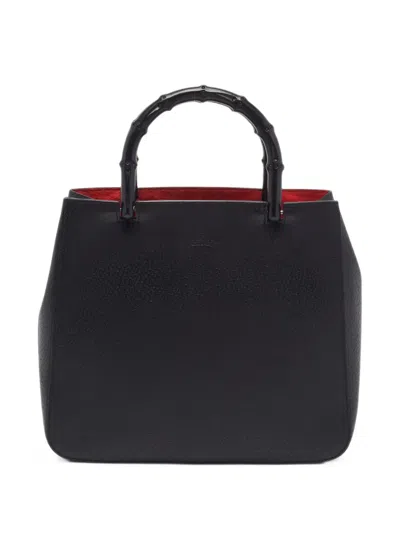 Pre-owned Gucci Bamboo Handle Tote Bag In Black