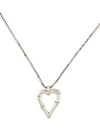 Pre-owned Gucci Bamboo Heart Pendant Necklace, 23" In Multi