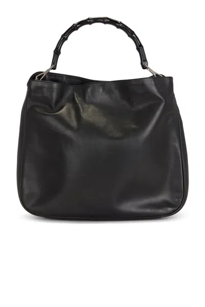 Pre-owned Gucci Bamboo Hobo Bag In Black