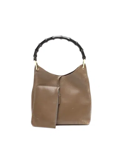 Pre-owned Gucci Bamboo Hobo Bag In Brown