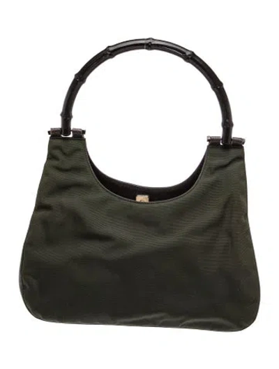 Pre-owned Gucci Bamboo Hobo Vintage In Green