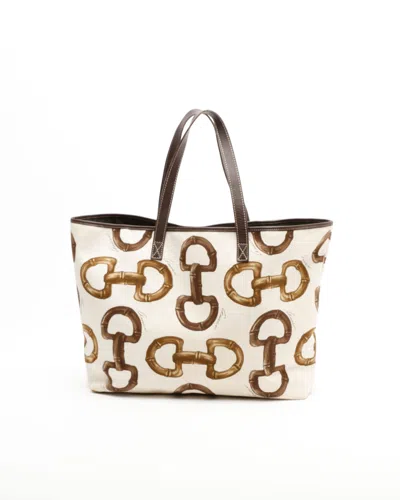 Gucci Bamboo Horsebit Print Tote Bag In Multi