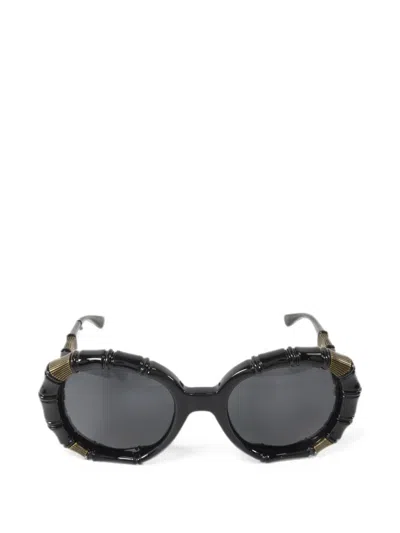 Pre-owned Gucci Bamboo Interlocking G Sunglasses In Black