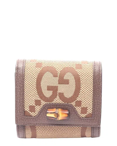 Gucci Bamboo Jumbo Gg Wallet (authentic Pre-loved) In Multi