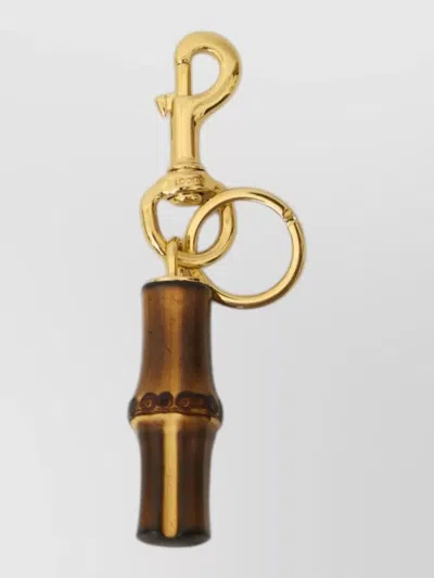 Gucci Bamboo Keyring Gold Toned Brass Detail