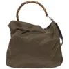 GUCCI GUCCI BAMBOO KHAKI SYNTHETIC SHOULDER BAG (PRE-OWNED)