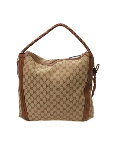 Gucci Bamboo Large Gg Supreme Brown Shopper