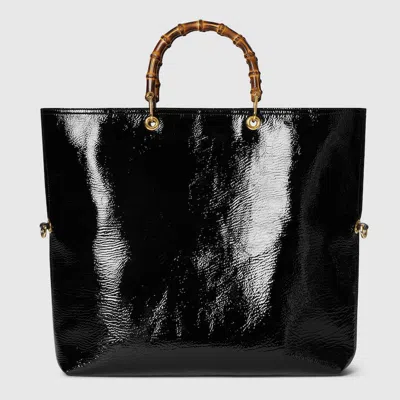 Gucci Bamboo Large Reversible Tote Bag In Black