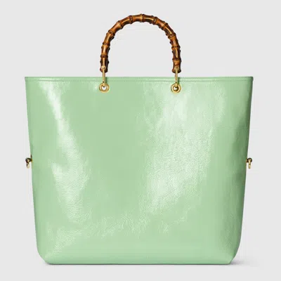 Gucci Bamboo Large Reversible Tote Bag In Green