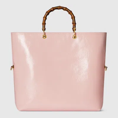 Gucci Bamboo Large Reversible Tote Bag In Pink