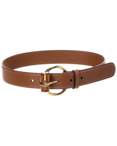 Gucci Bamboo Leather Belt In Brown