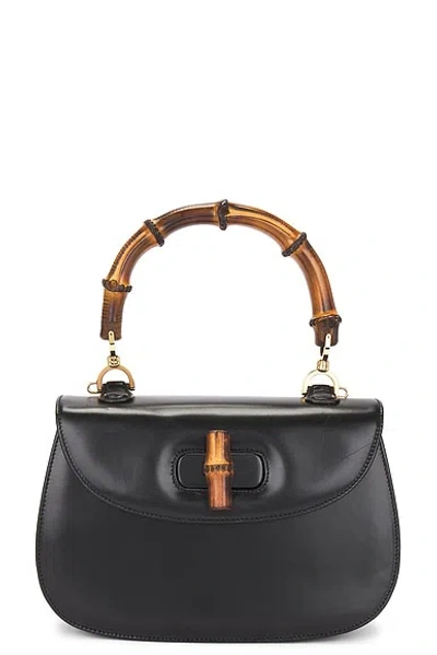 Gucci Bamboo Leather Handbag In Black