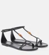 Gucci Bamboo Leather Sandals In Black