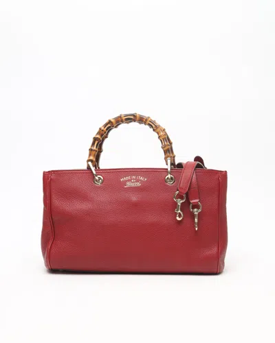 Gucci Bamboo Medium Shopper Bag In Red