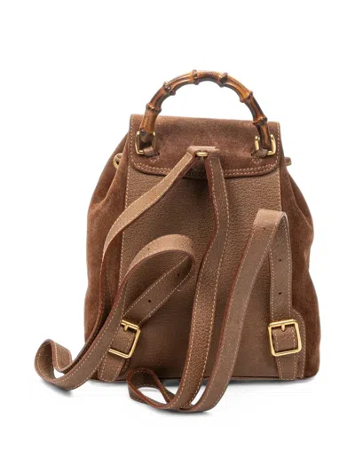 Pre-owned Gucci Bamboo Mini Backpack In Brown