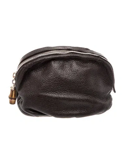 Pre-owned Gucci Bamboo Pouch Mini In Brown