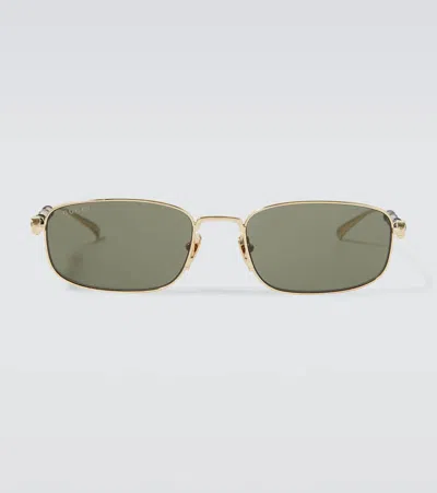 Gucci Bamboo Rectangular Sunglasses In Gold