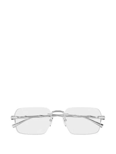 Gucci Bamboo Rimless Glasses In Purple