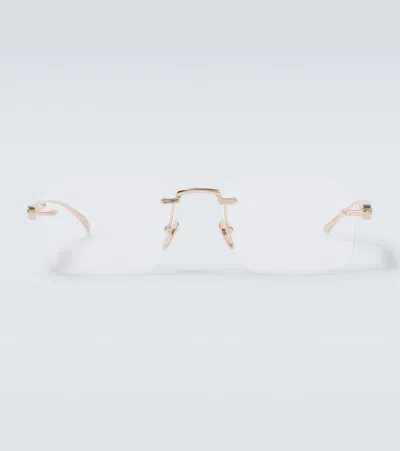 Gucci Bamboo Round Glasses In Gold