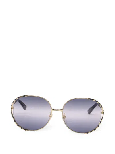 Pre-owned Gucci Bamboo Round Sunglasses In Gold