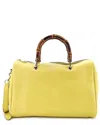 Gucci Bamboo Shopper Boston Bag Leather Medium (authentic Pre-loved) In Yellow