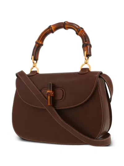 Pre-owned Gucci Bamboo Shoulder Bag In Brown
