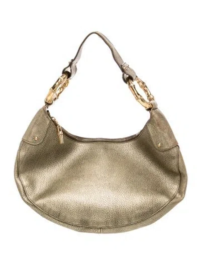 Pre-owned Gucci Bamboo Shoulder Bag Medium In Neutral