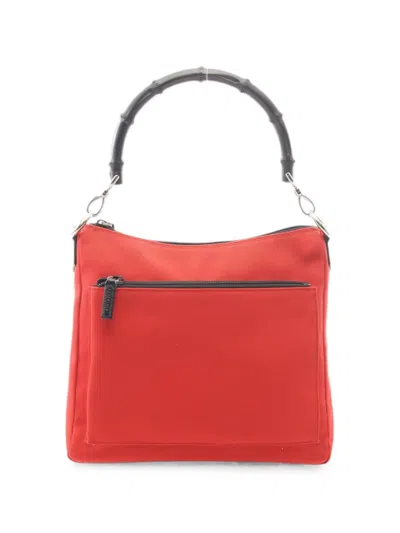 Pre-owned Gucci Bamboo Shoulder Bag In Red