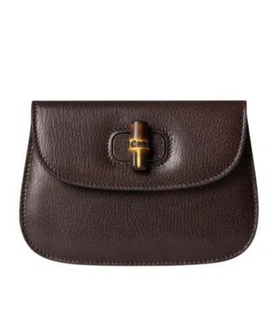 Gucci Bamboo Small Pouch In Brown