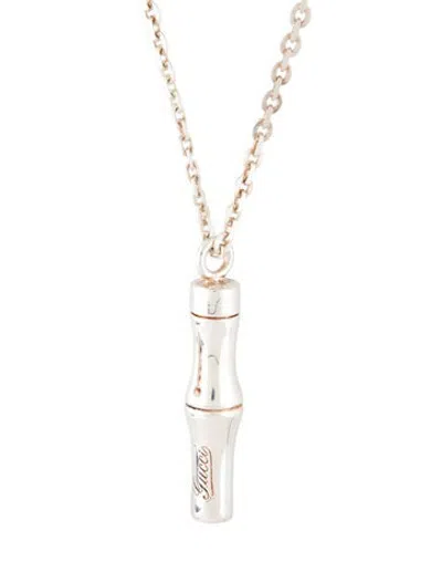 Pre-owned Gucci Bamboo Stick Pendant Necklace, 29.75" In Multicolor