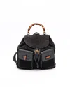 Gucci Bamboo Suede Backpack In Black