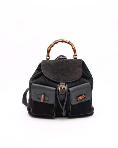 Gucci Bamboo Suede Backpack