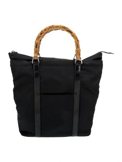 Pre-owned Gucci Bamboo Suitcase In Blue