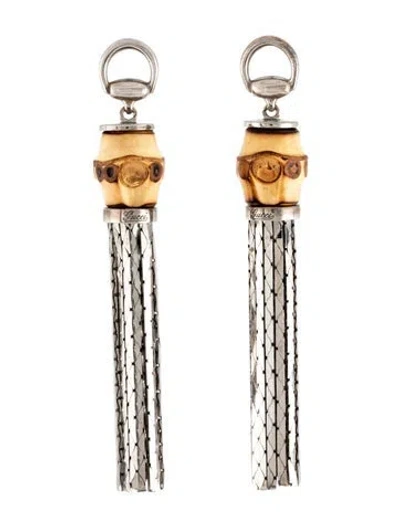 Pre-owned Gucci Bamboo Tassel Earrings In Brown