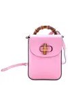 Gucci Bamboo Top Handle Backpack Leather Mini (authentic Pre-loved) In Pink