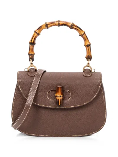 Pre-owned Gucci Bamboo Top Handle Tote Bag In Brown