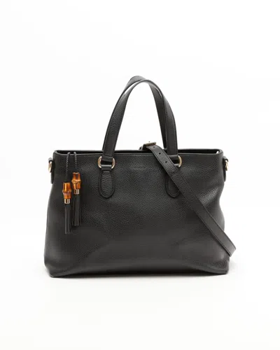 Gucci Bamboo Tote Bag In Black