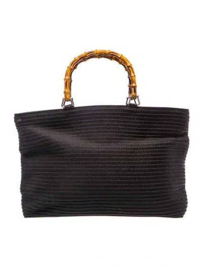 Pre-owned Gucci Bamboo Tote In Black