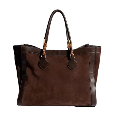 Gucci Bamboo Tote Large Bag In Dark Brown