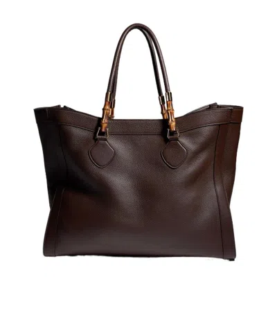 Gucci Bamboo Tote Large Bag In Dark Brown
