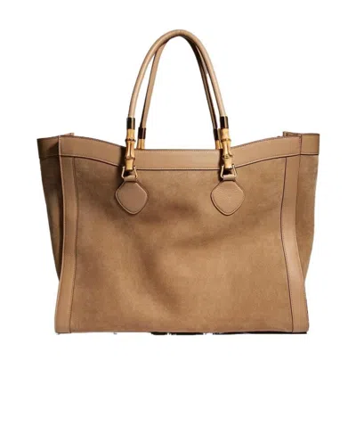 Gucci Bamboo Tote Large Bag In Dark Brown