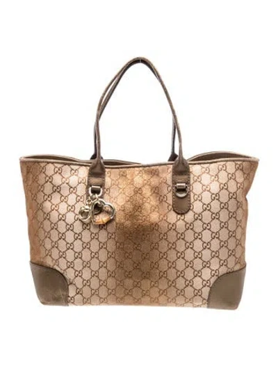 Pre-owned Gucci Bamboo Tote In Neutrals