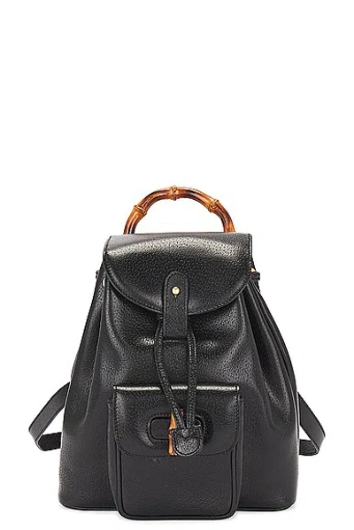 Gucci Bamboo Turnlock Leather Backpack In Black