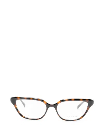 Gucci Bamboo-effect Cat-eye Glasses In Brown