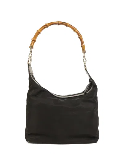 Pre-owned Gucci Bamboo-handle Tote Bag In Black