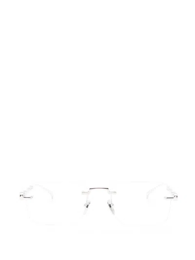 Gucci Bamboo-shape Rimless Rectangle-frame Glasses In Gray