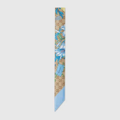 Gucci Band Aus Seide Mit Print In Blue
