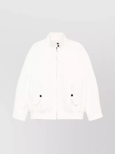 Gucci Band Collar Oversized Front Pockets Jacket In White
