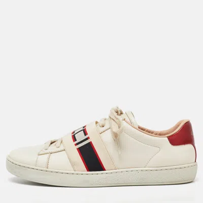 Pre-owned Gucci Band Low Top Sneakers Size 37 In White