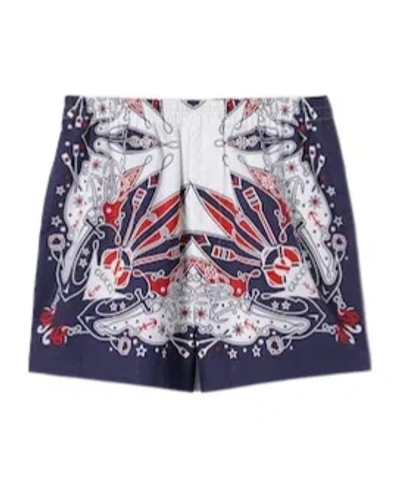 GUCCI GUCCI BANDANA PRINTED ELASTICATED WAISTBAND POPLIN SHORTS